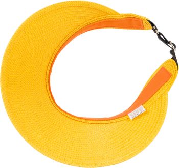 styleBREAKER Papierstroh Visor Cap einfarbig | Sonnenvisier mit elastischem Band und Hakenverschluss | Luftige Schildkappe als Sonnenhut für Damen
