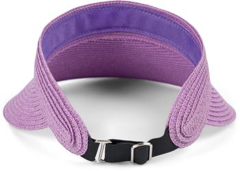 styleBREAKER Papierstroh Visor Cap einfarbig | Sonnenvisier mit elastischem Band und Hakenverschluss | Luftige Schildkappe als Sonnenhut für Damen