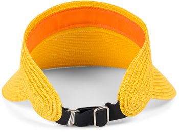 styleBREAKER Papierstroh Visor Cap einfarbig | Sonnenvisier mit elastischem Band und Hakenverschluss | Luftige Schildkappe als Sonnenhut für Damen