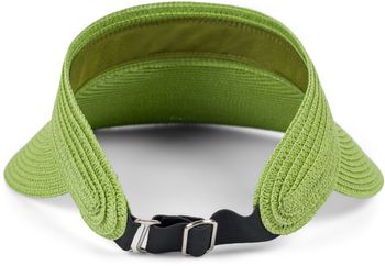 styleBREAKER Papierstroh Visor Cap einfarbig | Sonnenvisier mit elastischem Band und Hakenverschluss | Luftige Schildkappe als Sonnenhut für Damen