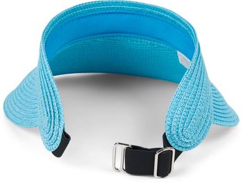 styleBREAKER Papierstroh Visor Cap einfarbig | Sonnenvisier mit elastischem Band und Hakenverschluss | Luftige Schildkappe als Sonnenhut für Damen