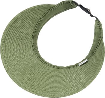 styleBREAKER Papierstroh Visor Cap einfarbig | Sonnenvisier mit elastischem Band und Hakenverschluss | Luftige Schildkappe als Sonnenhut für Damen