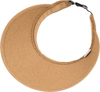 styleBREAKER Papierstroh Visor Cap einfarbig | Sonnenvisier mit elastischem Band und Hakenverschluss | Luftige Schildkappe als Sonnenhut für Damen