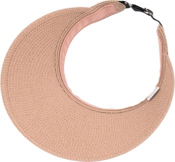 styleBREAKER Papierstroh Visor Cap einfarbig | Sonnenvisier mit elastischem Band und Hakenverschluss | Luftige Schildkappe als Sonnenhut für Damen