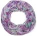 styleBREAKER Damen Loop Schal mit buntem Feder Muster, leichter sommerlicher Boho Schlauchschal mehrfarbig 01016239