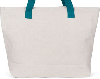 styleBREAKER Große Strandtasche mit buntem Azteken Boho Muster | Damen Schultertasche mit Reißverschluss & Extra-Täschchen | 57,5 x 40 x 15 cm