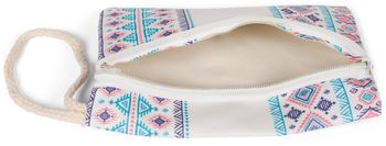 styleBREAKER Große Strandtasche mit buntem Azteken Boho Muster | Damen Schultertasche mit Reißverschluss & Extra-Täschchen | 57,5 x 40 x 15 cm