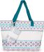 styleBREAKER Große Strandtasche mit buntem Azteken Boho Muster | Damen Schultertasche mit Reißverschluss & Extra-Täschchen | 57,5 x 40 x 15 cm