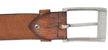 styleBREAKER Unisex Rindsleder Gürtel Unifarben mit gemaserter Oberfläche und gebürsteter Schnalle, kürzbar 03010126