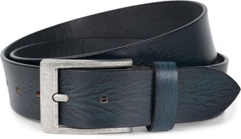styleBREAKER Unisex Rindsleder Gürtel Unifarben mit gemaserter Oberfläche und gebürsteter Schnalle, kürzbar 03010126