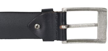 styleBREAKER Unisex Rindsleder Gürtel Unifarben mit gemaserter Oberfläche und gebürsteter Schnalle, kürzbar 03010126