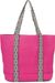 styleBREAKER Papierstroh Strandtasche mit Azteken Muster Bändern | Damen Flechttasche mit Reißverschluss | 50 x 37 x 13 cm