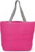 styleBREAKER Papierstroh Strandtasche mit Azteken Muster Bändern | Damen Flechttasche mit Reißverschluss | 50 x 37 x 13 cm
