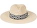 styleBREAKER Damen Panama Sonnenhut Einfarbig mit Stoff Hutband mit Azteken Muster, Strohhut, Schlapphut, Sommerhut, Fedora Hut 04025046