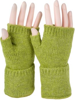styleBREAKER Damen Fingerlose Strickhandschuhe Einfarbig mit Bund, warme Winter Handschuhe 09010052