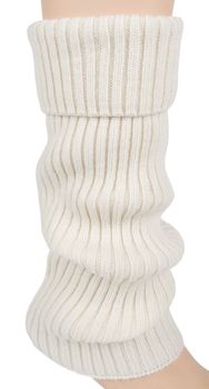 styleBREAKER Damen Beinstulpen mit hohem Wollanteil, extra lange Strickstulpen Winter, Einfarbig, flexibel und warm 08030015