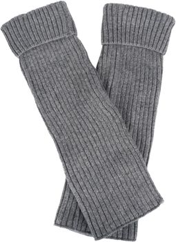 styleBREAKER Damen Beinstulpen mit hohem Wollanteil, extra lange Strickstulpen Winter, Einfarbig, flexibel und warm 08030015