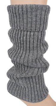 styleBREAKER Damen Beinstulpen mit hohem Wollanteil, extra lange Strickstulpen Winter, Einfarbig, flexibel und warm 08030015