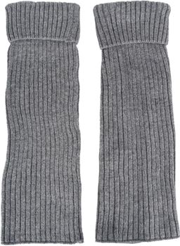 styleBREAKER Damen Beinstulpen mit hohem Wollanteil, extra lange Strickstulpen Winter, Einfarbig, flexibel und warm 08030015