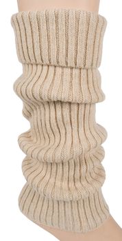 styleBREAKER Damen Beinstulpen mit hohem Wollanteil, extra lange Strickstulpen Winter, Einfarbig, flexibel und warm 08030015