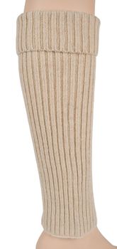 styleBREAKER Damen Beinstulpen mit hohem Wollanteil, extra lange Strickstulpen Winter, Einfarbig, flexibel und warm 08030015