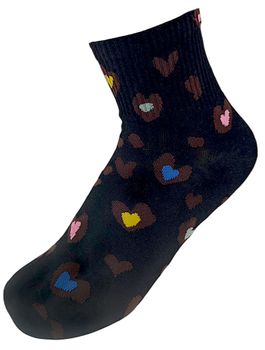 styleBREAKER Damen Socken mit Leo Muster | weicher Baumwoll-Mix | Sneaker Söckchen knöchellang mit elastischem Bündchen | Größe 39-42