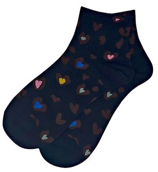 styleBREAKER Damen Socken mit Leo Muster | weicher Baumwoll-Mix | Sneaker Söckchen knöchellang mit elastischem Bündchen | Größe 39-42