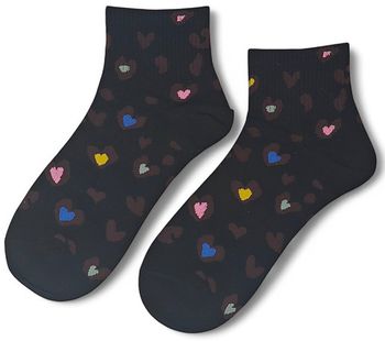 styleBREAKER Damen Socken mit Leo Muster | weicher Baumwoll-Mix | Sneaker Söckchen knöchellang mit elastischem Bündchen | Größe 39-42