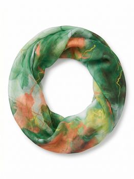 styleBREAKER Damen Loop Schal Aquarell Glow | leichter Schlauchschal 83x48 cm | weiche Viskose | farbenfrohes Boho Tuch für Frühling & Sommer