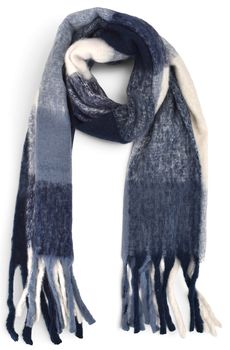 styleBREAKER Damen Webschal mit Karomuster | Kuscheliger Winterschal mit langen Fransen | Weiches Schultertuch 50 x 190 cm | Oversize Stola warm & pflegeleicht