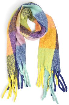 styleBREAKER Damen Webschal mit Karomuster | Kuscheliger Winterschal mit langen Fransen | Weiches Schultertuch 50 x 190 cm | Oversize Stola warm & pflegeleicht