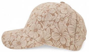 styleBREAKER Damen Baseball Cap mit floralem Ton in Ton Muster | 6-Panel Basecap mit Klettverschluss verstellbar | sportliche Blumenoptik Kappe Streetstyle