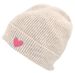 styleBREAKER Damen Strick Beanie mit Herz Stickerei & Fleece Futter | Warme Wintermütze Einheitsgröße 56-59 cm | Weiche gefütterte Beanie Mütze