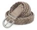 styleBREAKER Damen Flechtgürtel schmal aus Kunstleder | 2,8 cm breit | geflochtener Gürtel mit silberner Dornschließe | One Size 110 cm lang