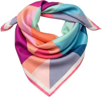 styleBREAKER Damen Nickituch mit Rauten Muster & Colour Blocking | quadratisches Halstuch 70x70 cm | weiches Satin Tuch für Frühling & Sommer