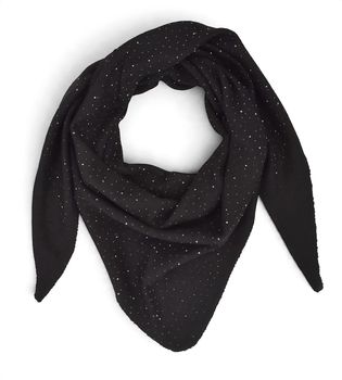 styleBREAKER Damen Feinstrick Dreieckstuch mit Strass Nieten | großes Halstuch 180x70 cm | weiche Viskose & Wolle | wärmendes Schultertuch