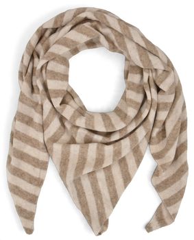 styleBREAKER Damen Strick Dreieckstuch mit Streifen Muster | großes Halstuch 180x70 cm | weiche Viskose & Wolle | wärmendes Schultertuch