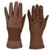 styleBREAKER Damen Touchscreen Stoffhandschuhe | Kunstleder & Strick-Detail
