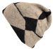 styleBREAKER Damen Strickmütze mit Argyle Rautenmuster | Warme Beanie mit Wollanteil und breitem Umschlag | Zweifarbige Jacquard Feinstrickmütze für Herbst und Winter
