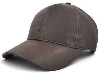 styleBREAKER Unisex Baseball Cap Kunstleder | 6-Panel Leder Optik Basecap mit gebogenem Schirm | Verstellbare Einfarbige Kappe 56-59 cm