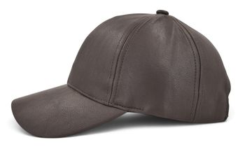 styleBREAKER Unisex Baseball Cap Kunstleder | 6-Panel Leder Optik Basecap mit gebogenem Schirm | Verstellbare Einfarbige Kappe 56-59 cm