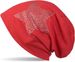 styleBREAKER klassische leichte Unisex Beanie Mütze mit Stern Strass Applikation 04024019