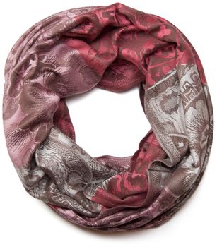 styleBREAKER Damen Loop Schlauchschal mit Blumen, Hibiskus Blüten, Paisley Muster, warm und weich, Tuch, Schal 01018058