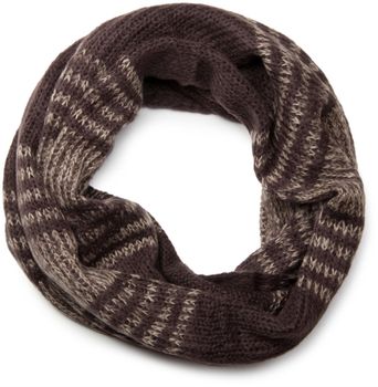styleBREAKER Schal und Mütze Kombi Set, gestreifter Glattstrick Loop Schlauchschal mit Strick Beanie Mütze 01018204