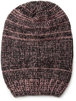 styleBREAKER Schal und Mütze Kombi Set, gestreifter Glattstrick Loop Schlauchschal mit Strick Beanie Mütze 01018204