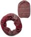 styleBREAKER Schal und Mütze Kombi Set, gestreifter Glattstrick Loop Schlauchschal mit Strick Beanie Mütze 01018204
