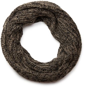 styleBREAKER Schal und Mütze Kombi Set, marmorierter Grobstrick Loop Schlauchschal mit Strick Beanie Mütze 01018206