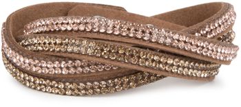 styleBREAKER weiches Strass Armband, eleganter Armschmuck mit Strasssteinen, Wickelarmband, 2x2-Reihig, Damen 05040004