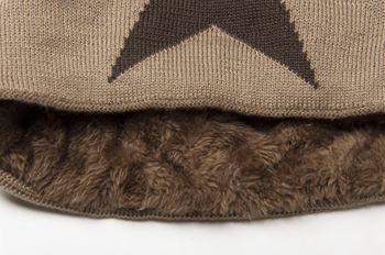 styleBREAKER warme klassische Strick Beanie Mütze mit Stern und sehr weichem Innenfutter, Unisex 04024026