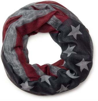 styleBREAKER Vintage Design USA Flaggen Muster Loop Schlauchschal, Stars and Stripes, Unisex 01016083